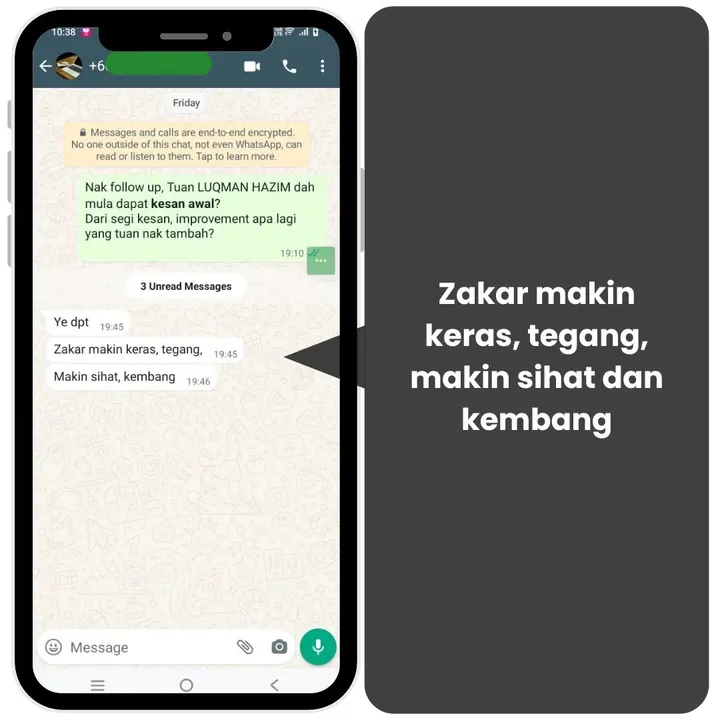 Perkongsian pelanggan Dr. MIT Ring melalui WhatsApp, 3